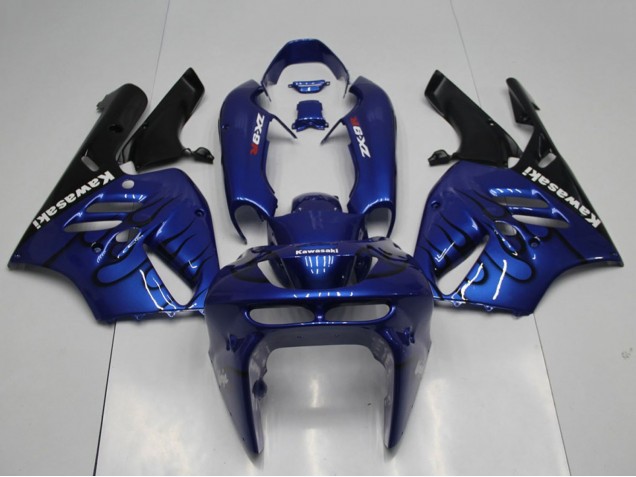 1994-1997 Kawasaki ZX9R Motorcycle Fairings - Blue Black Flame UK