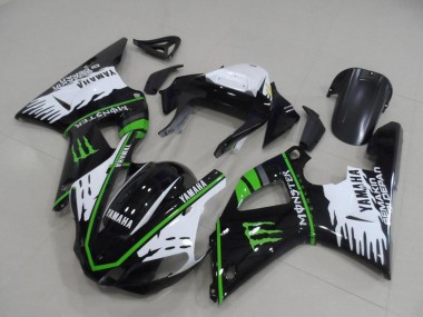 2000-2001 Yamaha YZF R1 Motorcycle Fairings - White Black Green Monster UK