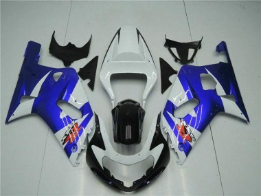 2001-2003 Suzuki GSXR 600/750 Motorcycle Fairings - White Blue Black UK