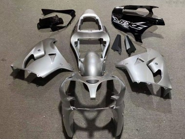 2002-2003 Kawasaki ZX9R Motorcycle Fairings - Silver Glossy Black UK