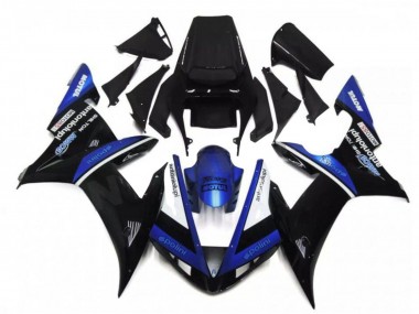 2002-2003 Yamaha YZF R1 Motorcycle Fairings - Black White Blue UK