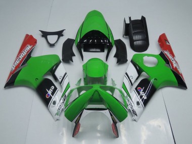 2003-2004 Kawasaki ZX6R Motorcycle Fairings - Green White Black Red Motocard UK