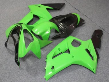 2003-2004 Kawasaki ZX6R Motorcycle Fairings - Light Green Glossy Black UK