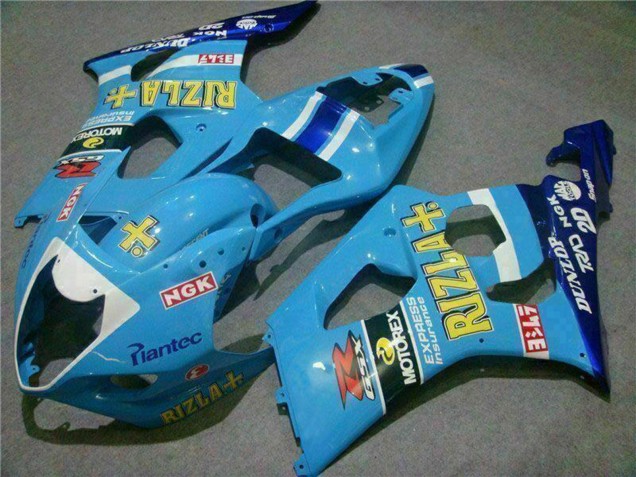 2003-2004 Suzuki GSXR 1000 Motorcycle Fairings - Blue White Yellow Rizla UK