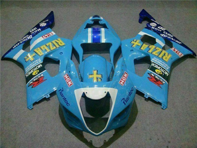 2003-2004 Suzuki GSXR 1000 Motorcycle Fairings - Blue White Yellow Rizla UK