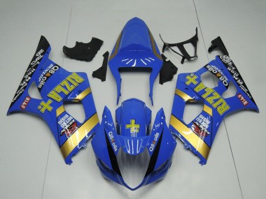 2003-2004 Suzuki GSXR 1000 Motorcycle Fairing - Blue Gold Black Rizla UK