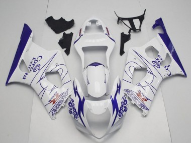2003-2004 Suzuki GSXR 1000 Motorcycle Fairings - White Blue Corona Alstare UK