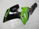 2005-2006 Kawasaki ZX6R Motorcycle Fairings - Green Glossy Black Elf UK