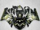 2005-2006 Kawasaki ZX6R Motorcycle Fairings - Glossy Black White Gold Lucky Strike UK