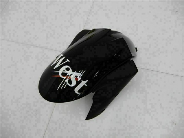 2005-2006 Kawasaki ZX6R Motorcycle Fairings - Glossy Black White West UK