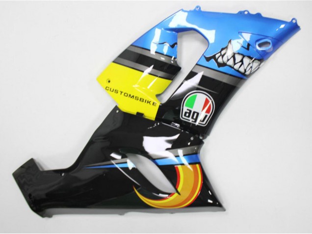 2005-2006 Kawasaki ZX6R Motorcycle Fairings - Blue Yellow Black Shark UK