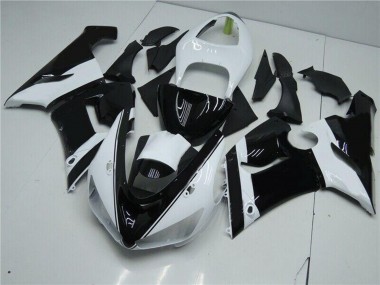 2005-2006 Kawasaki ZX6R Motorcycle Fairings - White Glossy Black UK