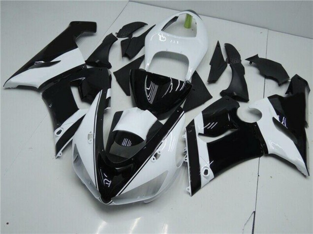 2005-2006 Kawasaki ZX6R Motorcycle Fairings - White Glossy Black UK