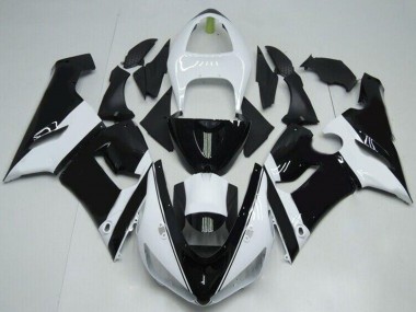 2005-2006 Kawasaki ZX6R Motorcycle Fairings - White Glossy Black UK