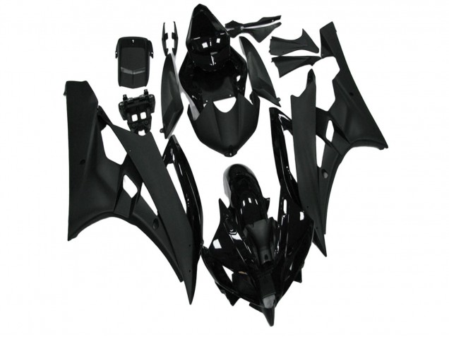 2006-2007 Yamaha YZF R6 Motorcycle Fairing - Glossy Black Matte Black UK