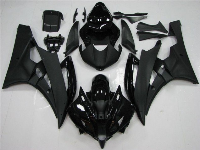 2006-2007 Yamaha YZF R6 Motorcycle Fairing - Glossy Black Matte Black UK