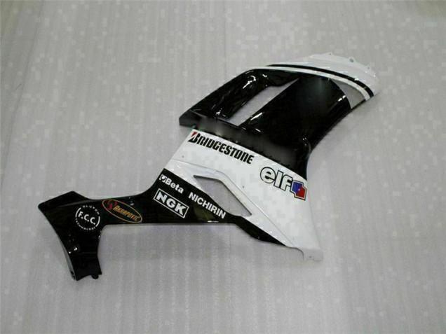 2007-2008 Kawasaki ZX6R Motorcycle Fairings - Black White UK