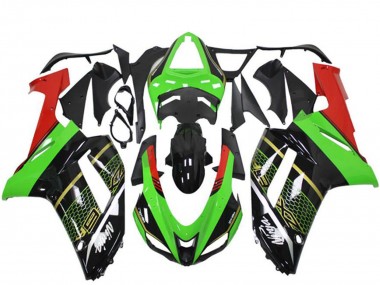2007-2008 Kawasaki ZX6R Motorcycle Fairing - Green Black UK