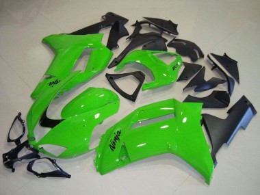 2007-2008 Kawasaki ZX6R Motorcycle Fairings - Green Matte Black UK