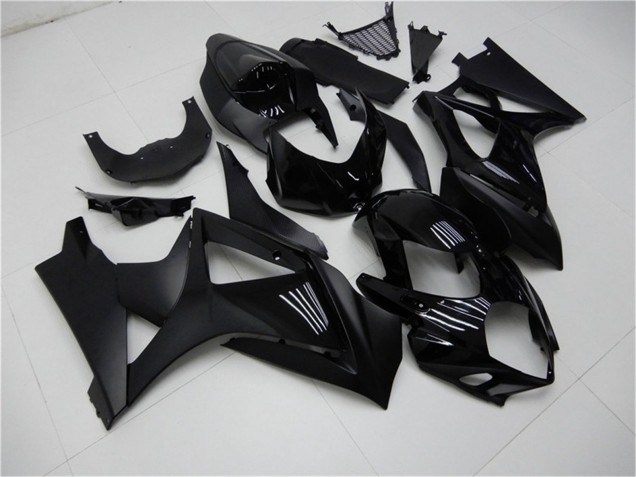 2007-2008 Suzuki GSXR 1000 Motorcycle Fairings - Glossy Black Matte Black No Decal UK