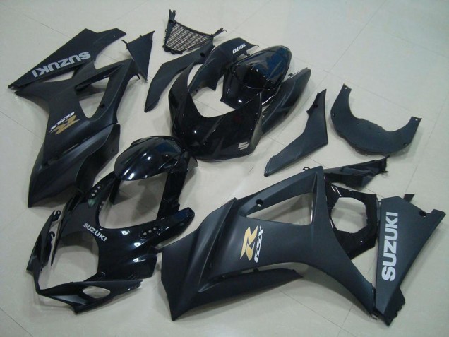 2007-2008 Suzuki GSXR 1000 Motorcycle Fairings - Glossy Black Matte Black Gold OEM Style UK