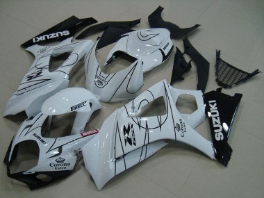 2007-2008 Suzuki GSXR 1000 Motorcycle Fairings - White Black Corona UK