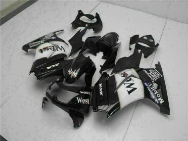 2008-2012 Kawasaki EX250 Motorcycle Fairings - Glossy Black White West UK
