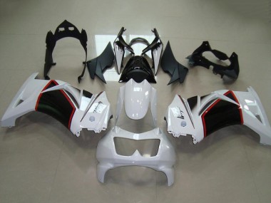 2008-2012 Kawasaki ZX250R Motorcycle Fairings - White Red Glossy Black UK