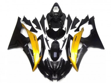2008-2016 Yamaha YZF R6 Motorcycle Fairing - Gold Glossy Black UK
