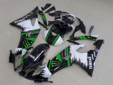 2008-2016 Yamaha YZF R6 Motorcycle Fairings - White Glossy Black Green Monster Motul UK