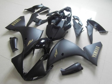 2009-2011 Yamaha YZF R1 Motorcycle Fairings - Glossy Black Matte Black Gold Decals UK