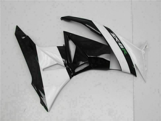 2009-2012 Kawasaki ZX6R Motorcycle Fairings - Glossy Black White UK