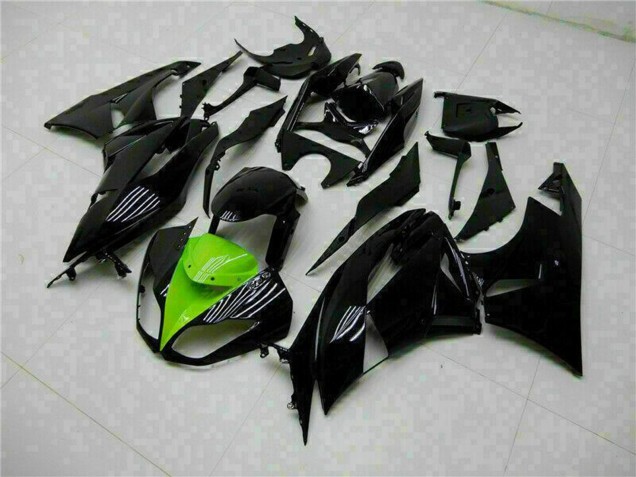 2009-2012 Kawasaki ZX6R Motorcycle Fairings - Glossy Black Green UK