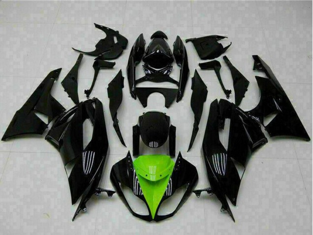 2009-2012 Kawasaki ZX6R Motorcycle Fairings - Glossy Black Green UK