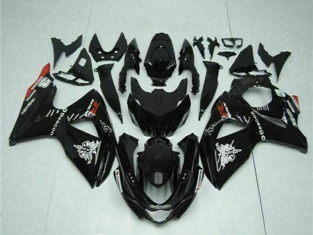 2009-2016 Suzuki GSXR 1000 Motorcycle Fairings - Glossy Black Red Beacon Motul UK