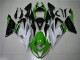 2013-2018 Kawasaki ZX6R Motorcycle Fairings - Green White Glossy Black UK