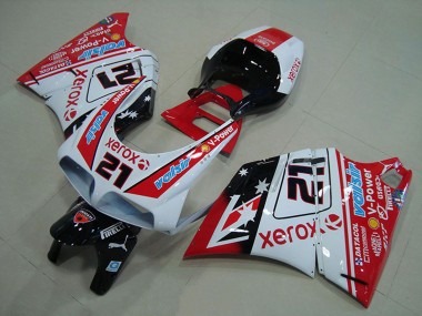 1993-2005 Ducati 748 916 996 996S Motorcycle Fairings - White Red Glossy Black Valsir Xerox 21 UK