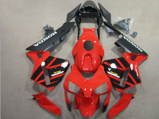 2003-2004 Honda CBR600RR Motorcycle Fairing - Red Glossy Black Matte Black UK