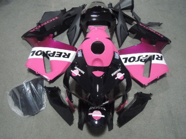2005-2006 Honda CBR600RR Motorcycle Fairings - Glossy Black Pink Repsol UK