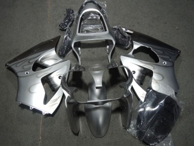 2000-2002 Kawasaki ZX6R Motorcycle Fairings - Silver Grey Flame UK