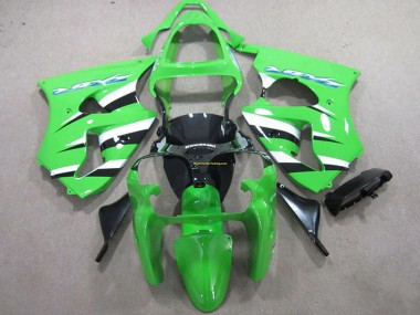 2000-2002 Kawasaki ZX6R Motorcycle Fairing Kit - Green White Black UK