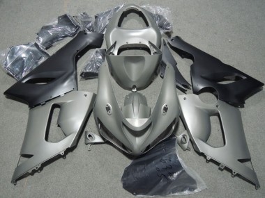 2005-2006 Kawasaki ZX6R Motorcycle Fairings - Grey Matte Black UK