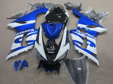 2005-2006 Kawasaki ZX6R Motorcycle Fairings - Blue White Black UK