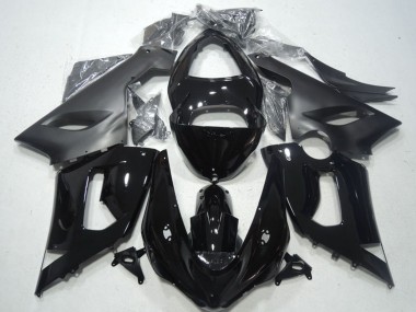 2005-2006 Kawasaki ZX6R Motorcycle Fairings - Glossy Black Matte Black UK