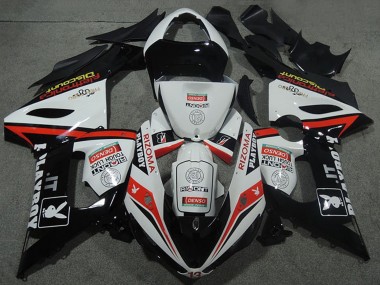 2005-2006 Kawasaki ZX6R Motorcycle Fairings - White Black Red Rizoma Playboy UK