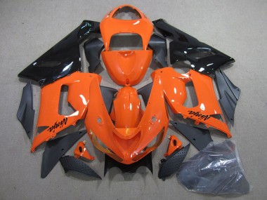 2005-2006 Kawasaki ZX6R Motorcycle Fairing Kits - Orange Black UK
