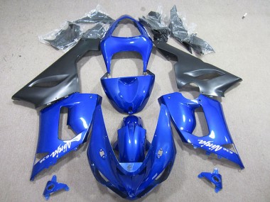 2005-2006 Kawasaki ZX6R Motorcycle Fairing - Blue Matte Black UK