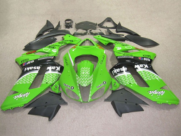 2007-2008 Kawasaki ZX6R Motorcycle Fairings - Green Touch4 4 UK