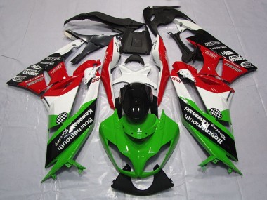 2009-2012 Kawasaki ZX6R Motorcycle Fairings - White Red Green Glossy Black UK