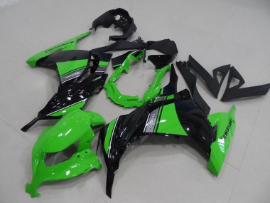 2013-2018 Kawasaki ZX300R Motorcycle Fairings - Green Glossy Black UK